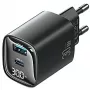 Lādētājs usams CC229 30W GaN USB-C un USB LED kompakts ceļojumu lādētājs