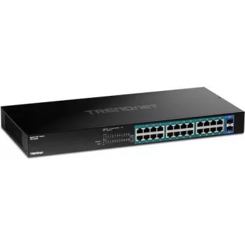 TRENDnet TPE-TG262 - Slēdzis - 24 x 10/100/1000 (PoE+) + 2 x SFP - stiprināms statīvā - PoE+ (380 W)
