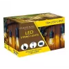 VISIONAL Dārza LED virtene ar 15 E27 ligzdām, 15 m garums, 1 m solis, melns kabelis (H05VV-F 2x0,75)