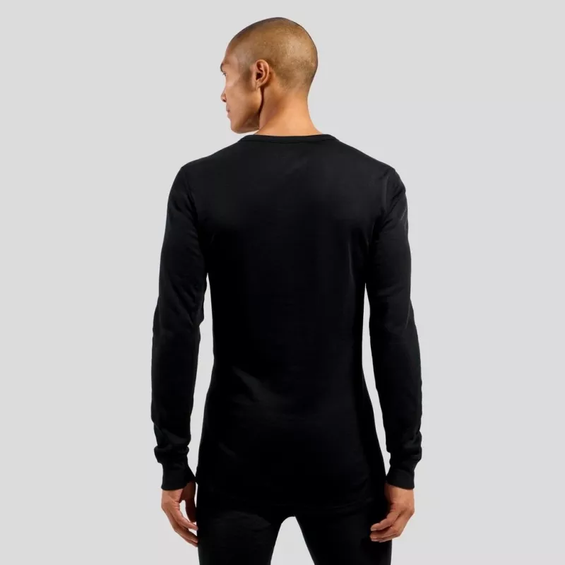 Odlo BL TOP apkakles garkrekls ACTIVE WARM ECO vīriešu T-krekls, M izmērs, melns