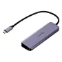 USB centrmezgls Unitek P5+ — 5 porti (4 × USB 3.2 Gen 2 Type-A), USB 3.2 Gen 1 hosts, 5 Gbit/s, 10 W PD, alumīnijs, pelēks