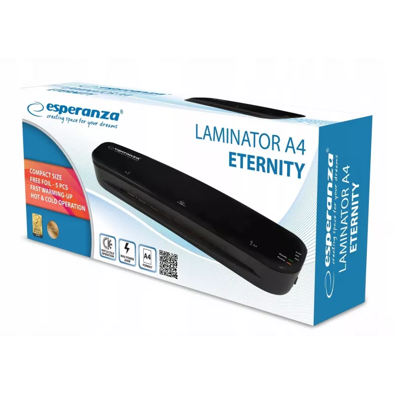 Esperanza EFL002 laminators aukstā/karstā laminēšana A4, 250 mm/min, melns