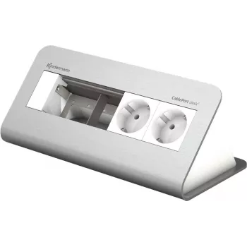 Kindermann CablePort desk² 80 4-vietīgs - kontaktligzdu korpuss - virsmas montāžai - barošanas avots X 2 - anodēts alumīnijs (7430000252)