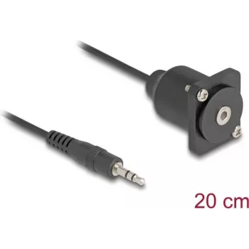Audio kabelis DeLOCK 88150 3,5 mm vīriešu-sieviešu 0,2 m melns