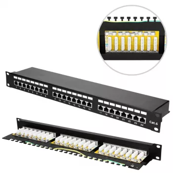Extralink CAT6 STP V2 Patchpanel 24 porti