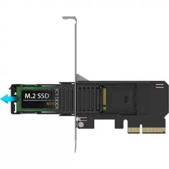 ICY DOCK MB305M4P-B Noņemams M.2 NVMe SSD uz PCIe 4.0 x4 adaptera karte