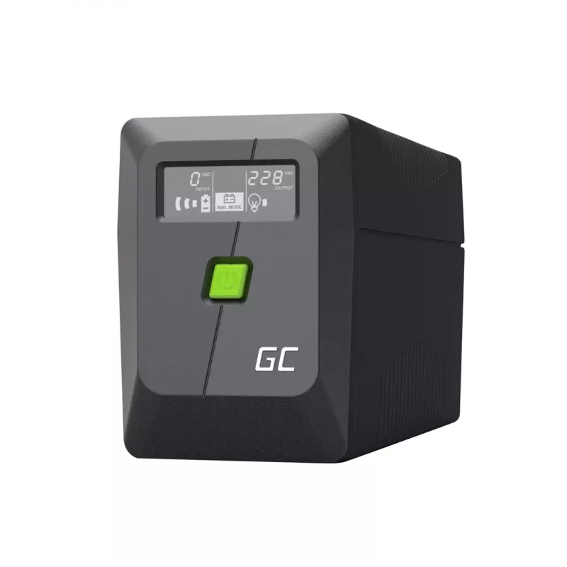 Green Cell PowerProof UPSLM360 650VA / 360W line-interactive UPS ar LCD ekrānu, 12V 7Ah