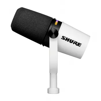 Shure MV7+-W - tribīnes/balss mikrofons ar XLR/USB-C savienotāju, balts