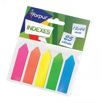 Papīra indekss Forpus, 12x44mm, Asorti, Plastmasa, bultiņas (5x25) 0718-105