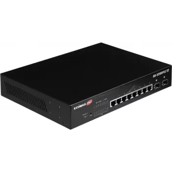 Edimax Pro GS-5208PLG V2 - viedais slēdzis - 8 porti 10/100/1000 (PoE+) + 2 SFP - 160 W PoE budžets - montāžai statīvā