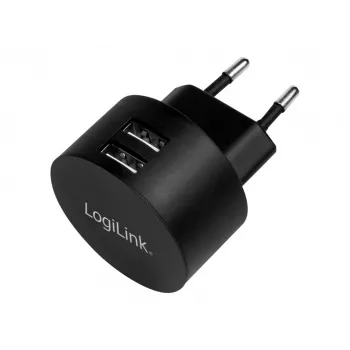 USB sienas lādētājs LogiLink PA0218 2x USB ports ātrai uzlādei 10.5W