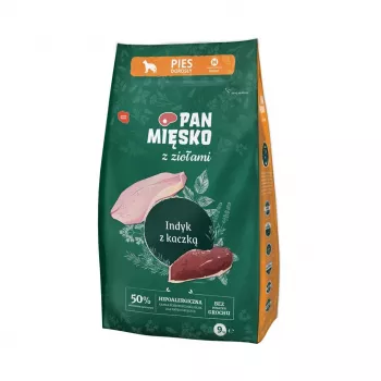 Sausā suņu barība Pan Miesko Tītars un Pīle 9 kg, Pieaugušiem, Olbaltumvielas 30%, Tauki 20%, Bez lipekļa un sojas