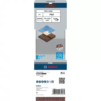 Bosch 2 608 606 070 slīpēšanas lente 3 gab. slīpēšanas lentu komplekts