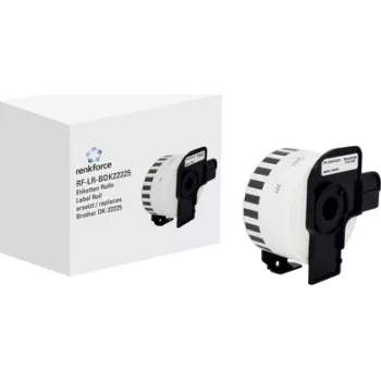 Renkforce etiķešu ruļļa komplekts, saderīgs ar Brother DK-22225, 38 mm x 30,48 m, balts papīrs, standarta universālās etiķetes RF-6027524