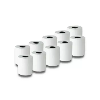 Termopapīra ruļļi QOLTEC 51900 — 57 x 27 mm, 55 g/m², bez BPA, 10 gab.
