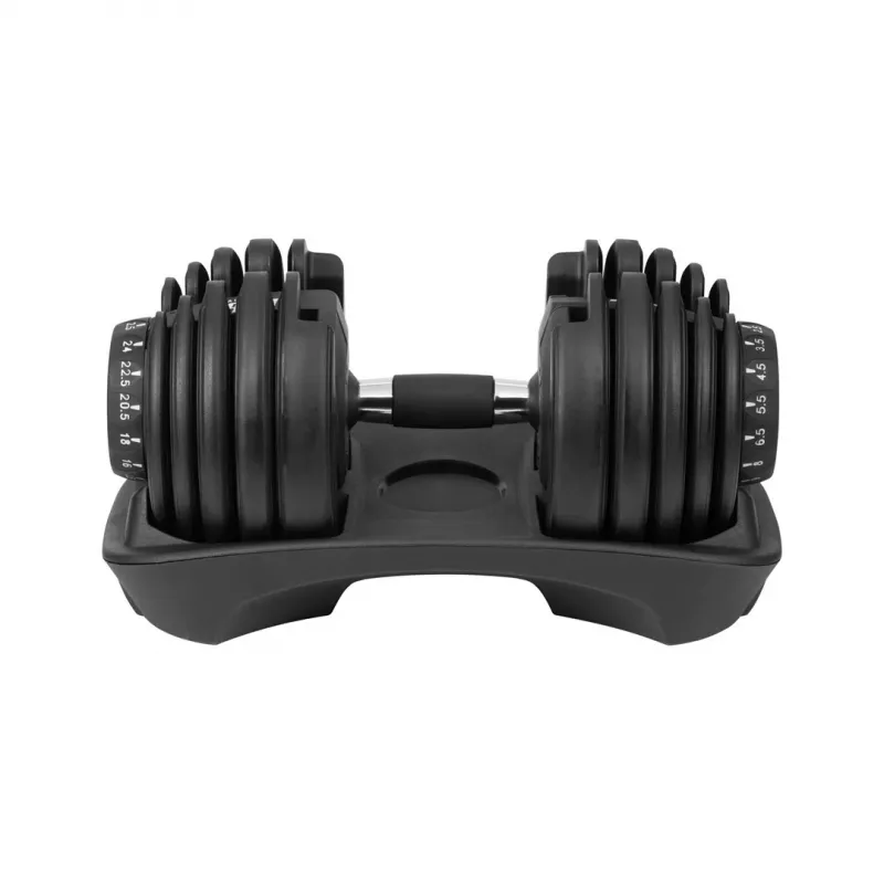Pielāgojams čuguna hantelis Rebel RBA-2303 — līdz 24 kg, melns, viengabala