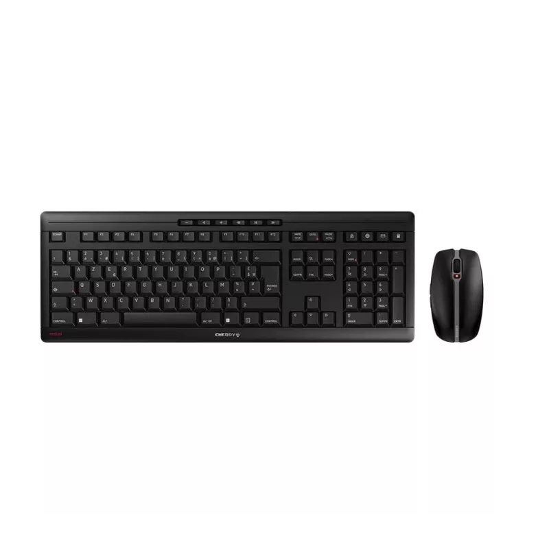 CHERRY Stream Desktop bezvadu tastatūra un pele komplektā, AZERTY franču, melna