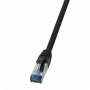 Tīkla kabelis LogiLink CQ6025S RJ-45 Cat6a 0,5m Melns