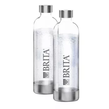 BRITA SodaOne 1043722 gazēšanas pudeles, 1 l, caurspīdīgas, 2 gab.