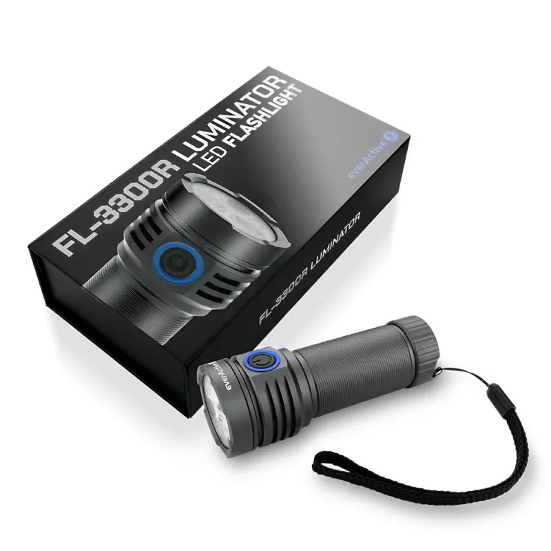 LED lukturis everActive LUMINATO R FL-3300R — 3300 lūmeni, uzlādējams