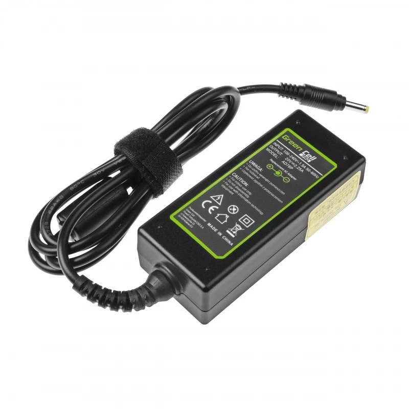 Strāvas adapteris Green Cell AD76P 45W Lenovo klēpjdatoriem, 20V 2.25A, maiņstrāvas–līdzstrāvas, 100–240V ieeja, melns