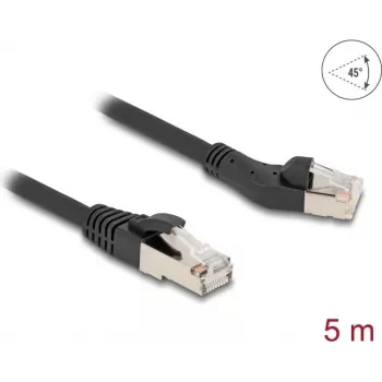Tīkla kabelis DeLOCK RJ45 Cat.8.1 45° pa kreisi leņķveida 5m melns