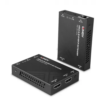 Lindy HDMI un IR pagarinātājs pa IP, 1920 x 1080 pikseļi, AV raidītājs un uztvērējs, 150 m, Vadu, Melns, HDCP