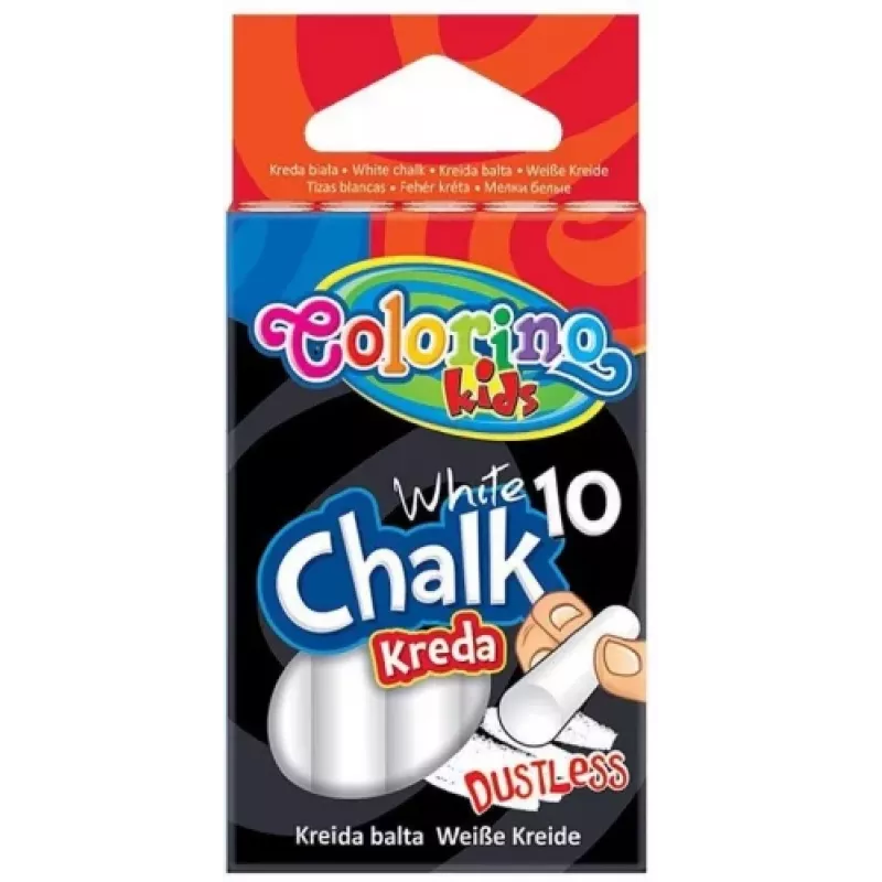 Colorino Kids Putekļu nesaturošs krīts balts 10 gab.