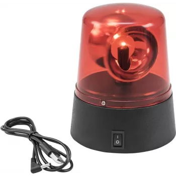 EUROLITE 50603662 LED mini policijas gaisma sarkana — USB uzlādējama, ar akumulatoru darbināma kompakta brīdinājuma lampa