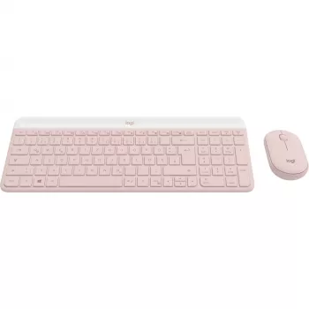 Logitech Slim Wireless Combo MK470 - Bezvadu tastatūras un peles komplekts - 2,4 GHz - QWERTY - rozā (920-011314)