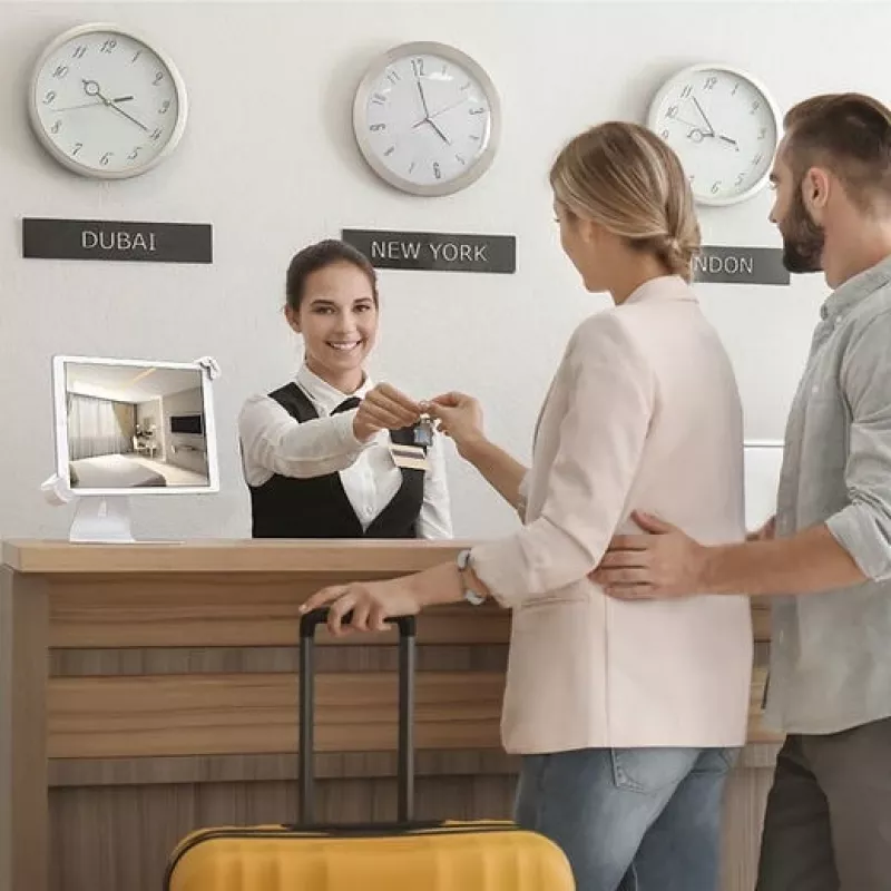 Barkan T71HL planšetdatora galda statīvs ar slēdzeni 7–14 collu, grozāms 360°, balts