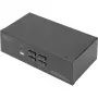DIGITUS KVM Slēdzis, 4 Porti, Divi Displeji, 4K, DisplayPort®