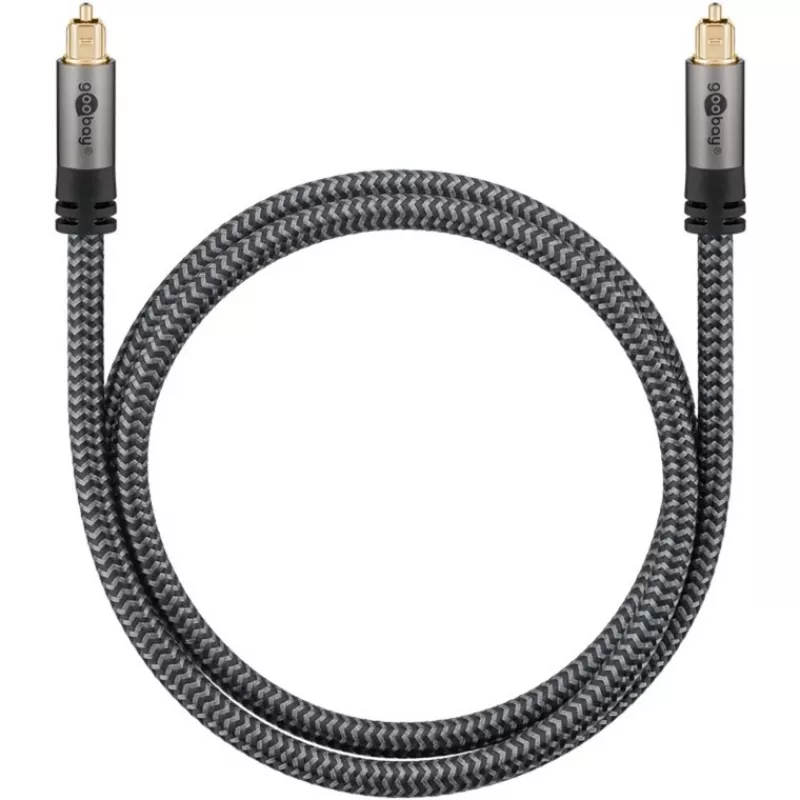 Plus Toslink kabelis (melns/sudrabs, 5 metri)