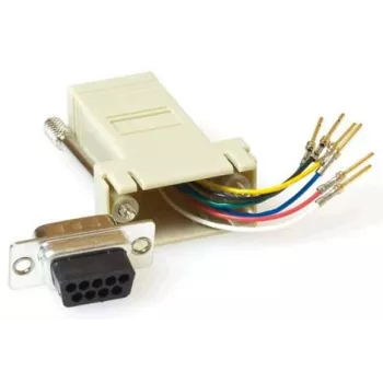 Dzimuma pārveidotājs MicroConnect SAD008 — RJ45 sievišķais uz DB9 sievišķo, bēšs