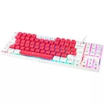 Mehāniskā spēļu tastatūra GAMIAC TKL90G ar Kailh Red slēdžiem, tenkeyless, balta/sarkana