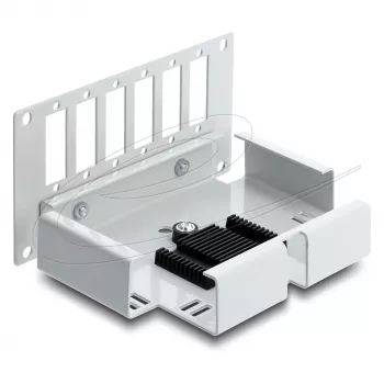 Patch panel DELOCK 6 portu šķiedru optikai SC Duplex vai LC Quad, pelēks metāls, DIN sliedes montāža