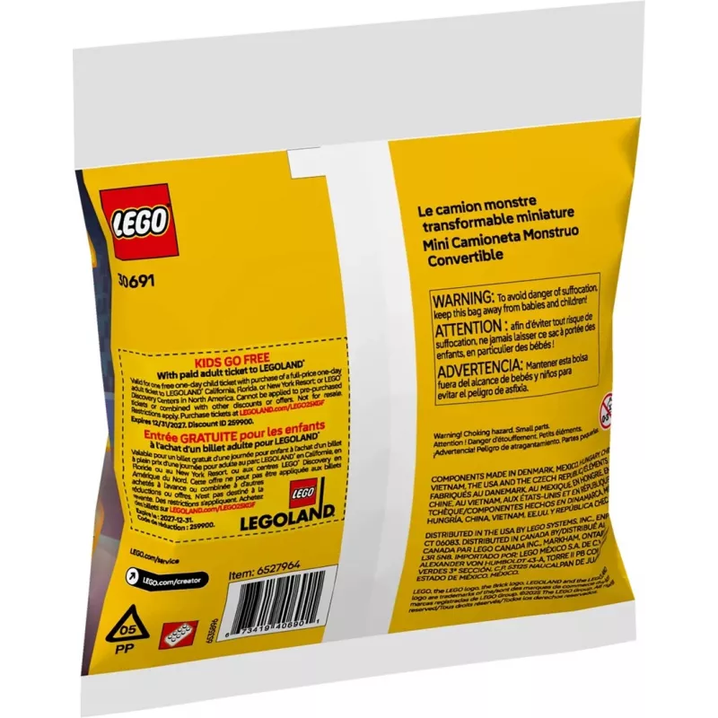 LEGO CREATOR 3 IN 1 30691 Mini Pārveidojams Monster Truck