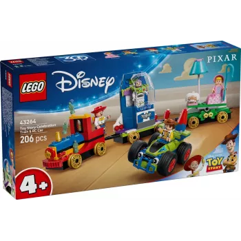 LEGO Disney Toy Story Svētku vilciens un RC auto komplekts 43264 — 206 detaļas, 4 minifigūras, vecums 4+