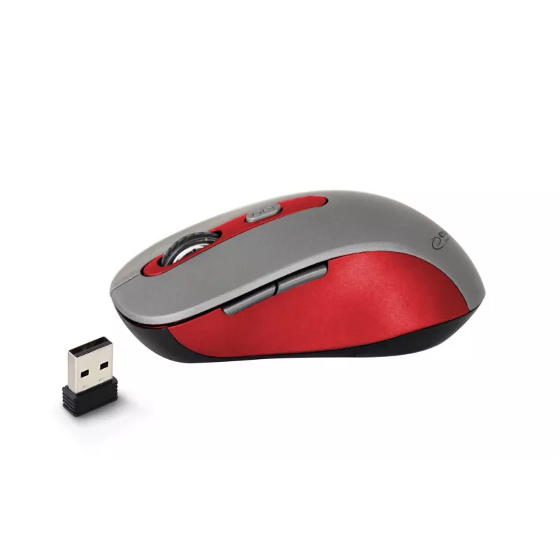 Bezvadu optiskā pele ESPERANZA EM131R 2.4 GHz, 1600 DPI, abpusēja, nano USB uztvērējs, 6 pogas, pelēka