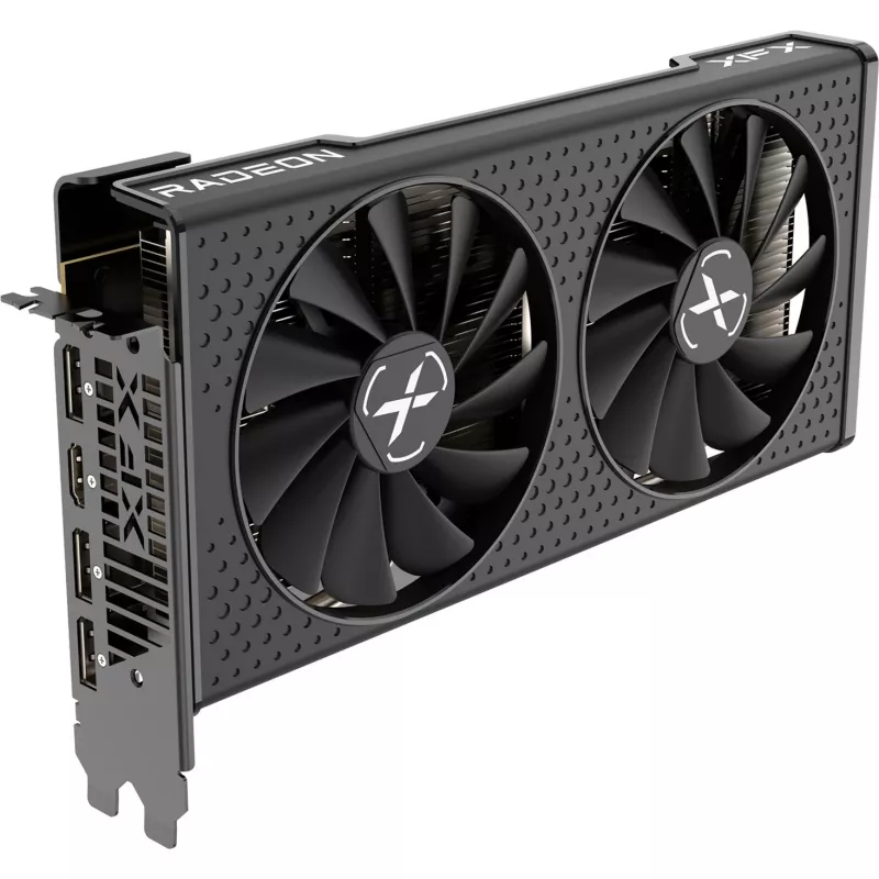 Grafikas karte XFX Radeon RX 7600 — 8 GB GDDR6, PCIe 4.0, 128-bit, 2x DisplayPort 2.1, HDMI 2.1, 2 ventilatori