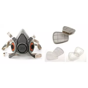 Pusmaskas respirators 3M 6002 C1+R – atkārtoti lietojams, aizsardzībai pret putekļiem