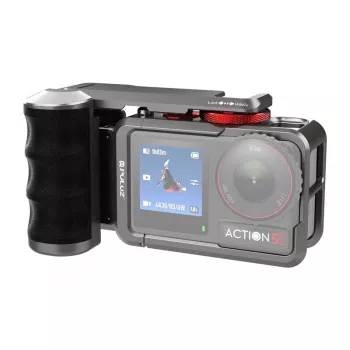 Metāla aizsargapvalks ar Puluz rokturi DJI Osmo Action 5 Pro / Action 4 / Action 3