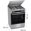 Gorenje GKS6C71XF Brīvi stāvoša plīts ar cepeškrāsni Sudraba