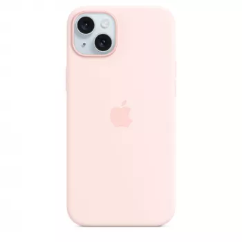 Silicone maciņš ar MagSafe iPhone 15 Plus – gaiši rozā