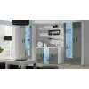 Sideboard SOHO S7, 120 cm, balts/melns spīdums, 3 durvis, 4 plaukti