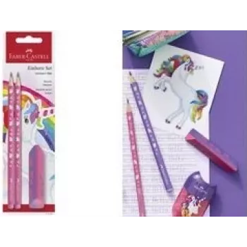 Koka zīmuļu komplekts Faber-Castell Einhorn HB Rozā — 1 komplekts