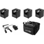 LED Par Gaismas Komplekts EUROLITE AKKU UP-1 4x ar Mīksto Somu un QuickDMX