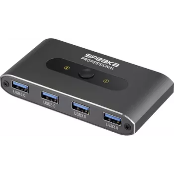SpeaKa Professional 2 Portu USB 3.2 Gen 1 (USB 3.0) Slēdzis Pelēks (SP-13712096)