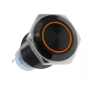 Lamptron LAMP-SW1616L-H vandālismizturīga poga / slēdzis, 16 mm, Blackline, oranža