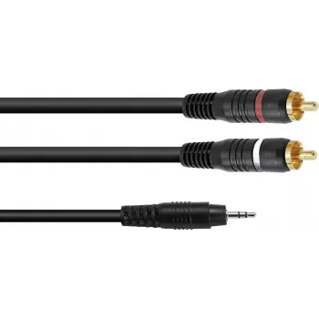 Audio adaptera kabelis Omnitronic 3.5mm ligzda uz 2×RCA, 6 m, 30225148